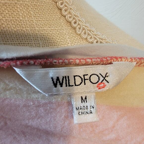 Wildfox Italian Ice Stripes V-Neck Short Sleeve Tee Size Medium - Picture 4 of 5